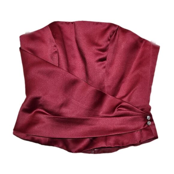 y2k mcbling gyaru red strapless tube top - Picture 1 of 6